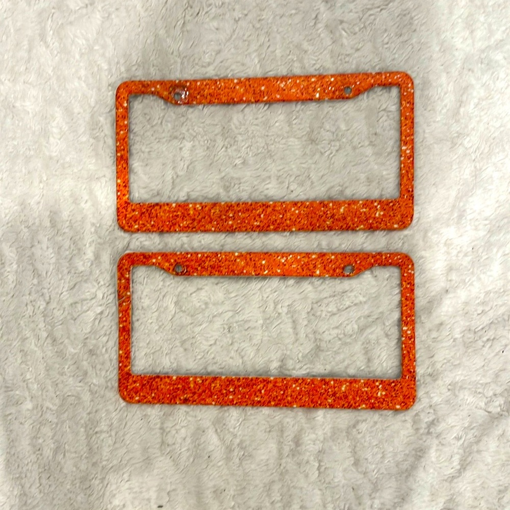 Sparkling Orange License Plate Frames